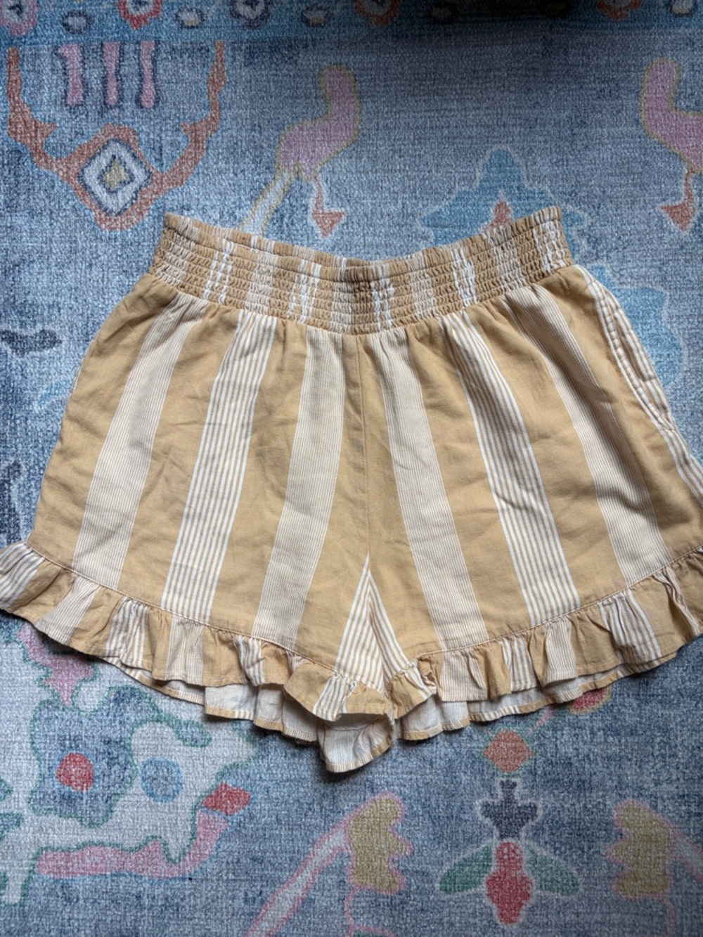 Cotton and Linen ruffle shorts, cottagecore, preppy, lightweight, summer